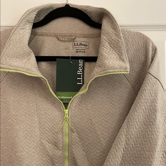 LL Bean Beige Half-Zip Sweater NWT 3x - Picture 6 of 7
